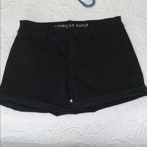 black “super stretch” shorts